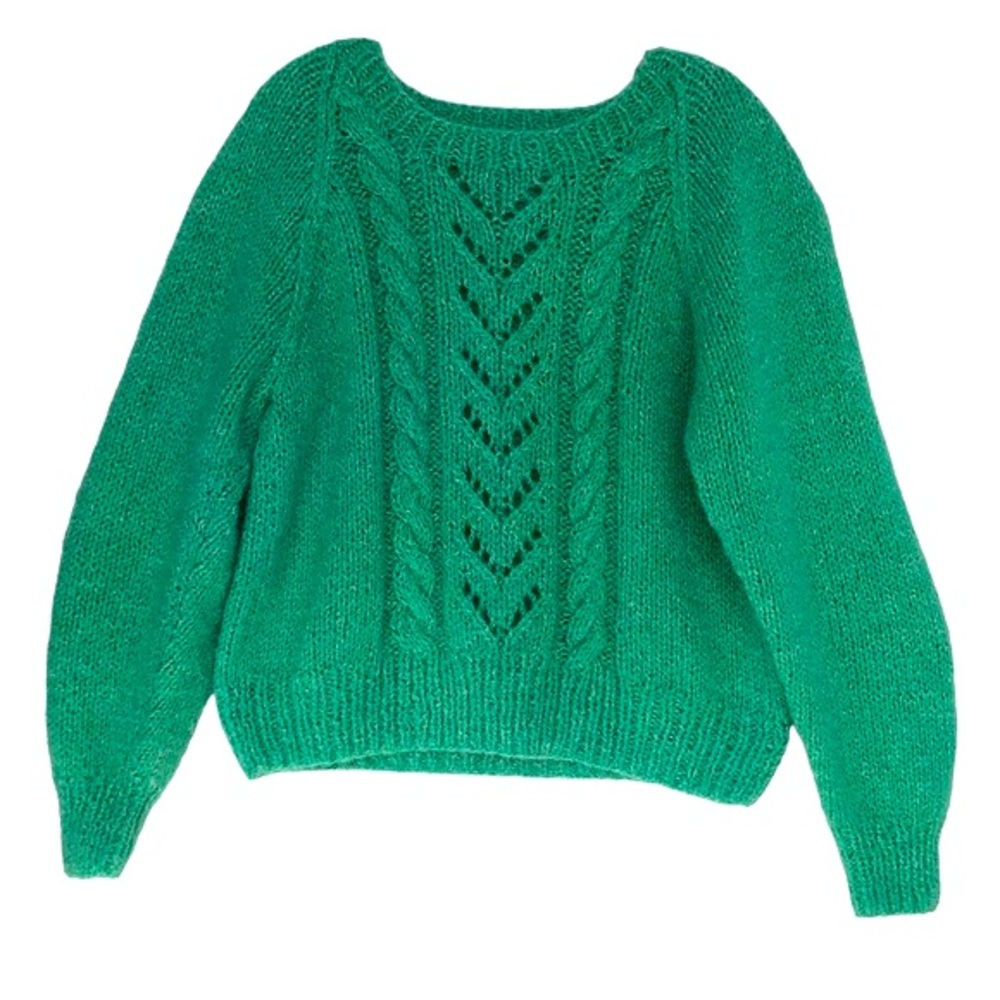Hand knit sweater spring kelly green size medium perfect for St. Patrick’s Day